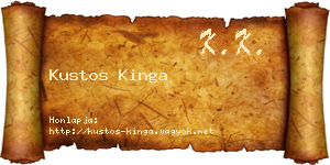 Kustos Kinga névjegykártya