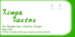 kinga kustos business card